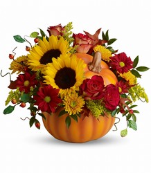 Teleflora's Pretty Pumpkin Bouquet Deluxe from Scott's House of Flowers in Lawton, OK